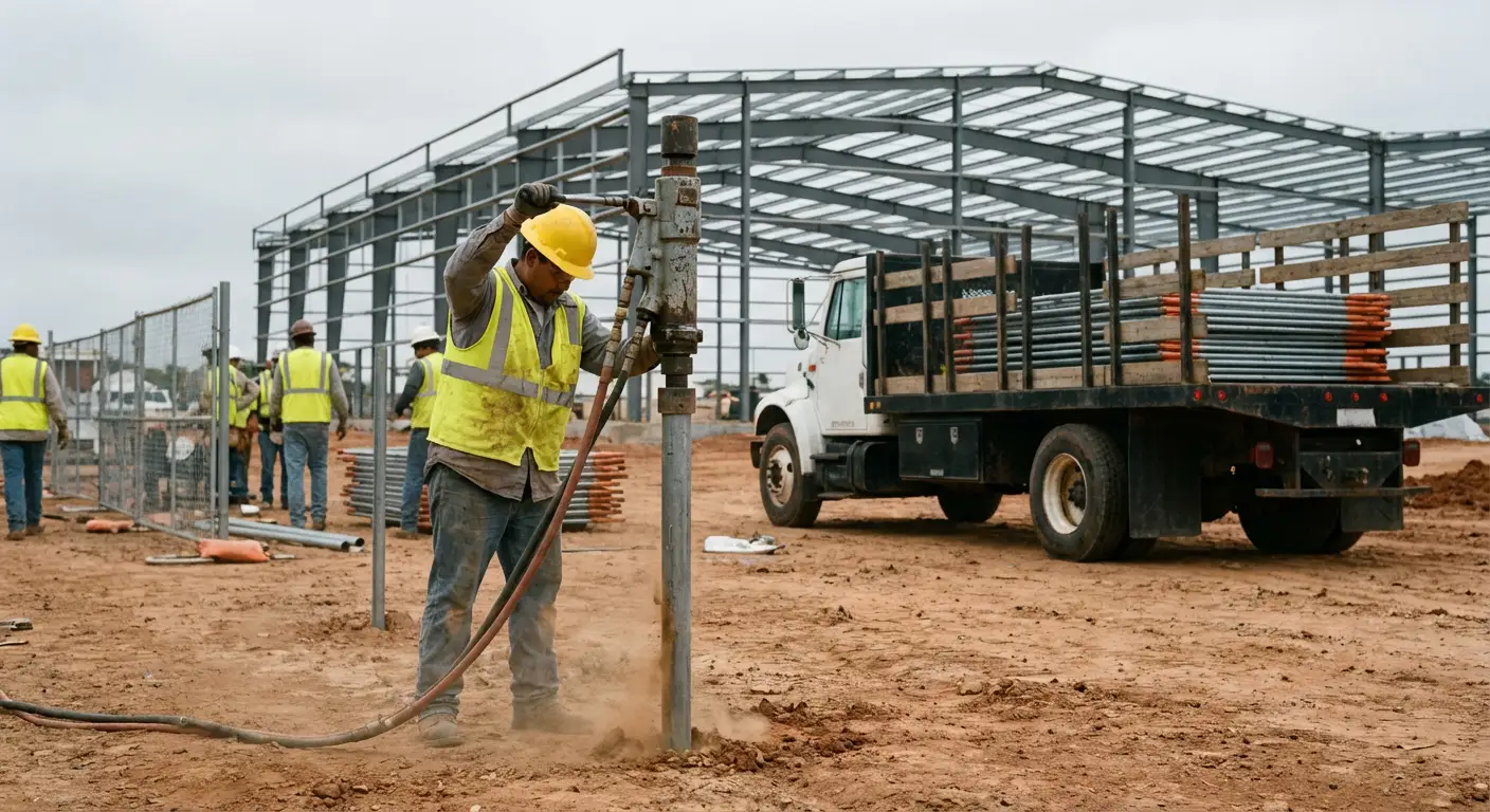 Industrial fencing installation site in Dunwoody, GA