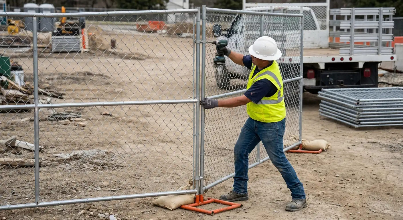 Modular fence reconfiguration system in action in Dunwoody, GA