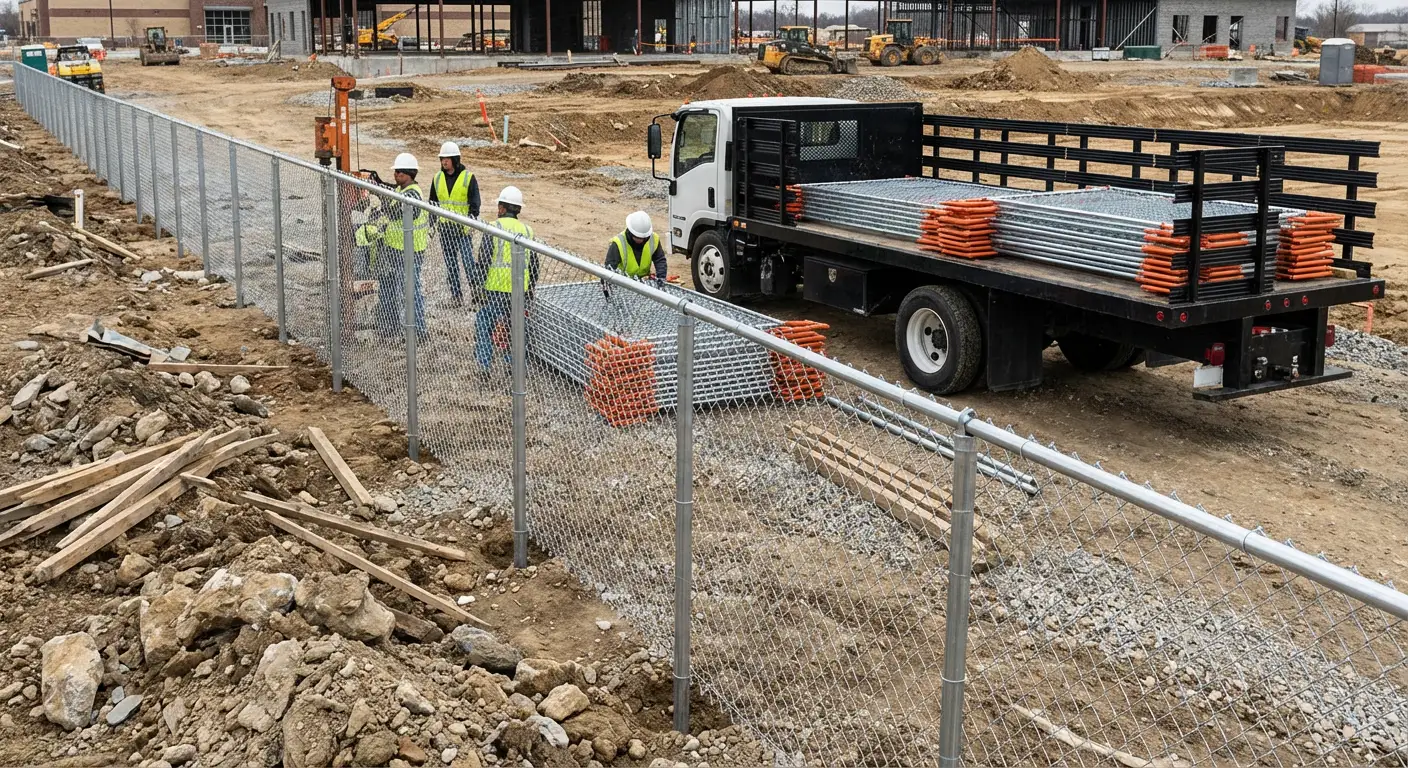 Post-Driven Construction Fence in Dunwoody, GA