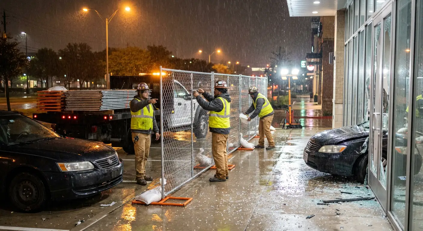 Emergency temporary fencing and dispatch logistics in Dunwoody, GA