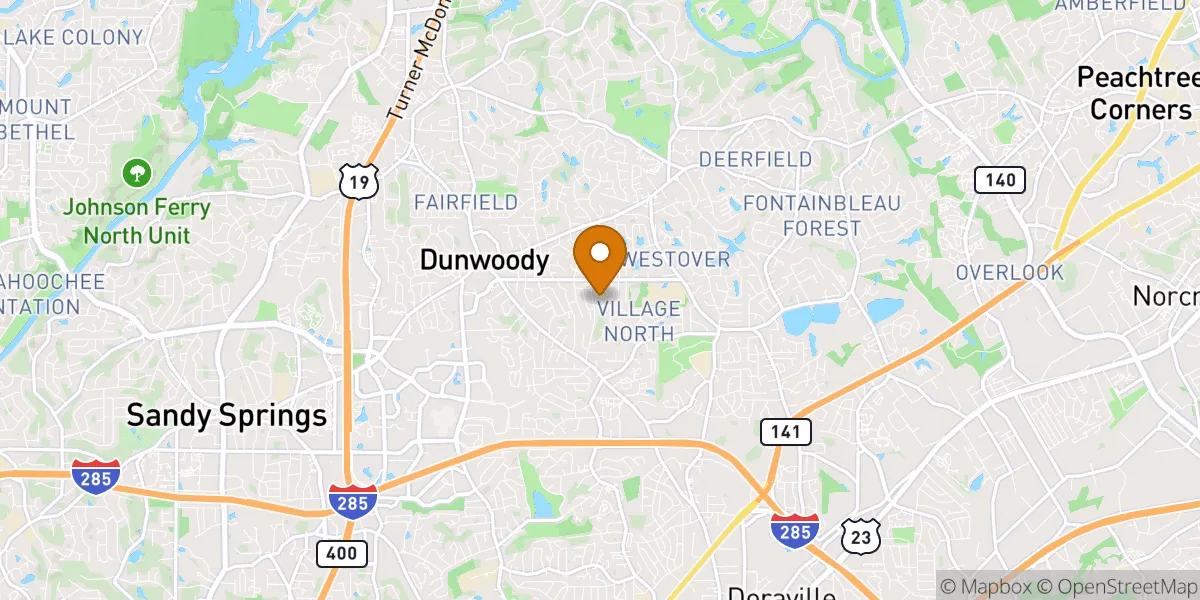  neighborhood map in Dunwoody, GA