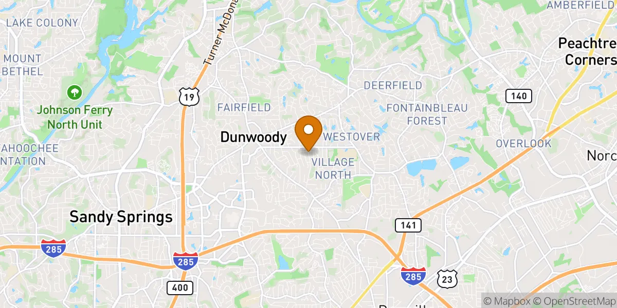 neighborhood map in Dunwoody, GA