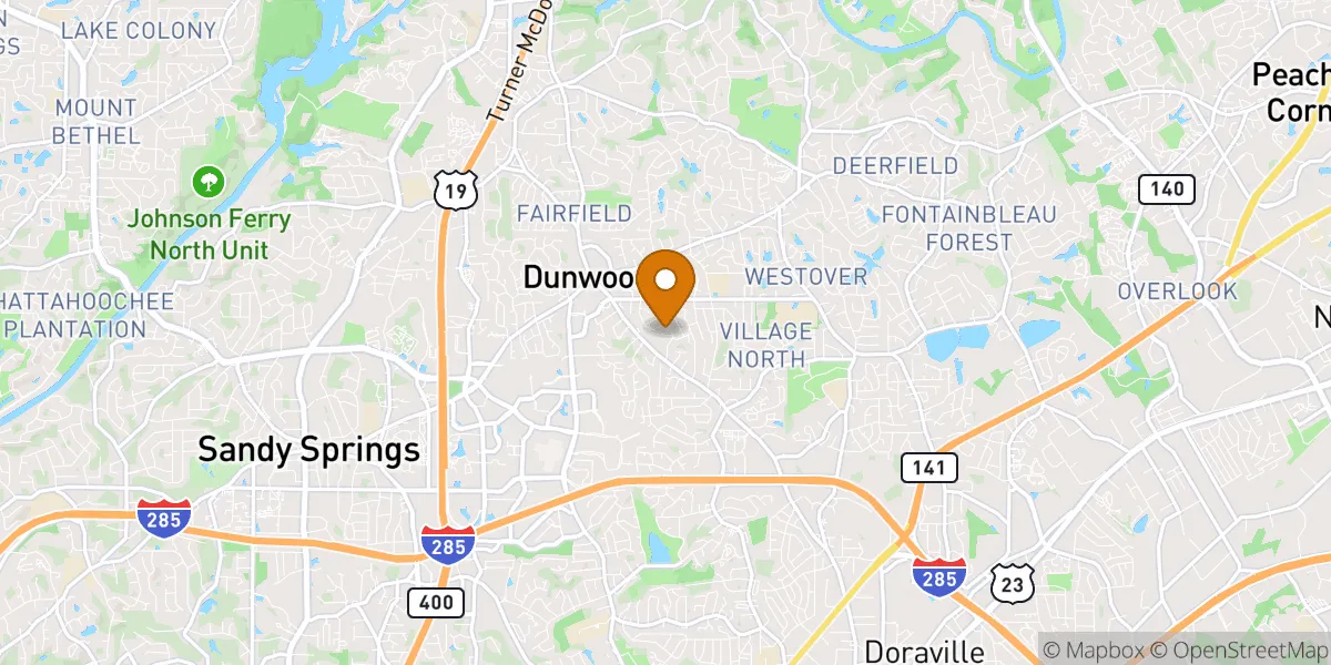 Springfield neighborhood map in Dunwoody, GA