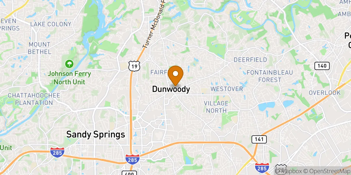 Dunwoody Village neighborhood map in Dunwoody, GA