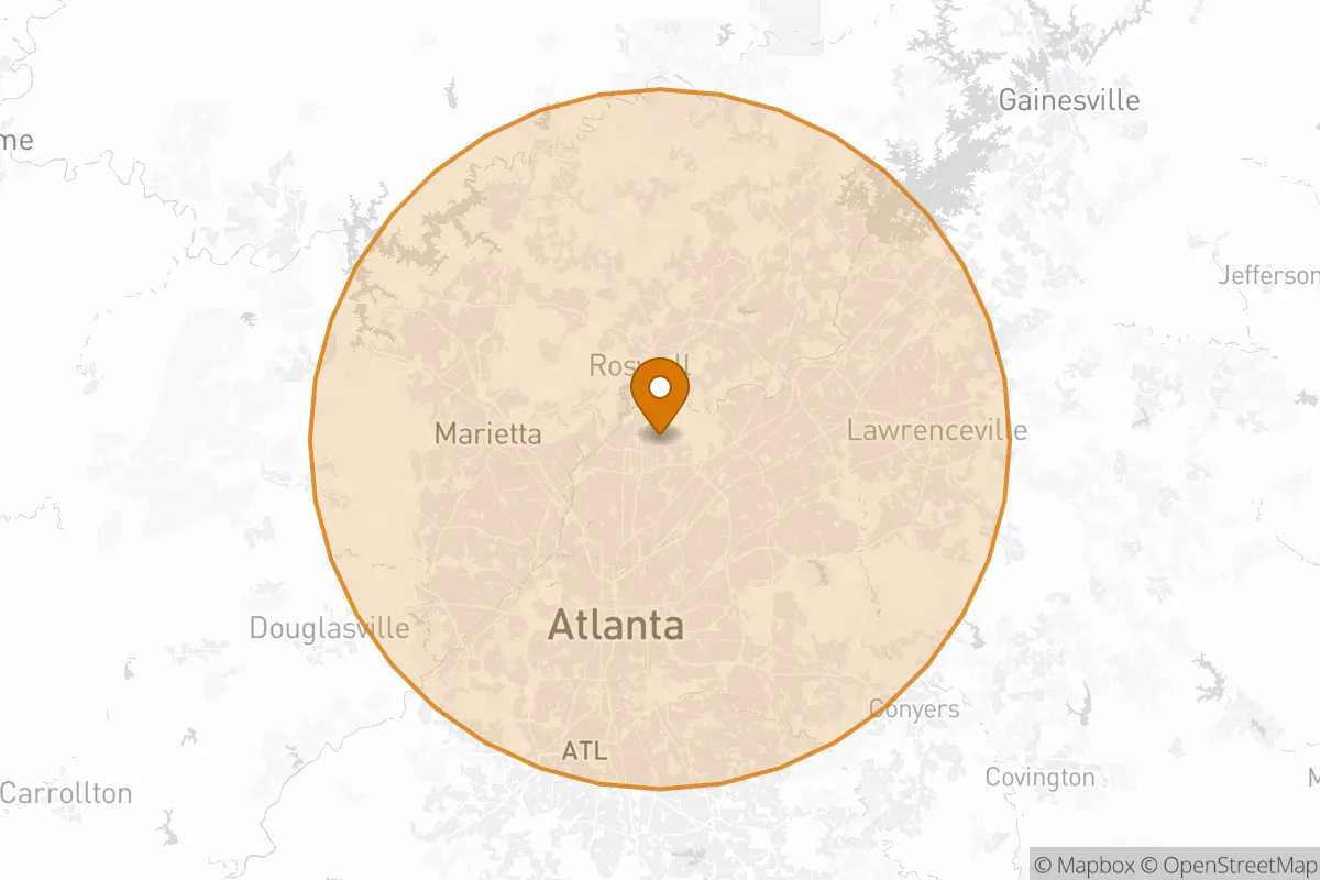 service area service area map in Dunwoody, GA